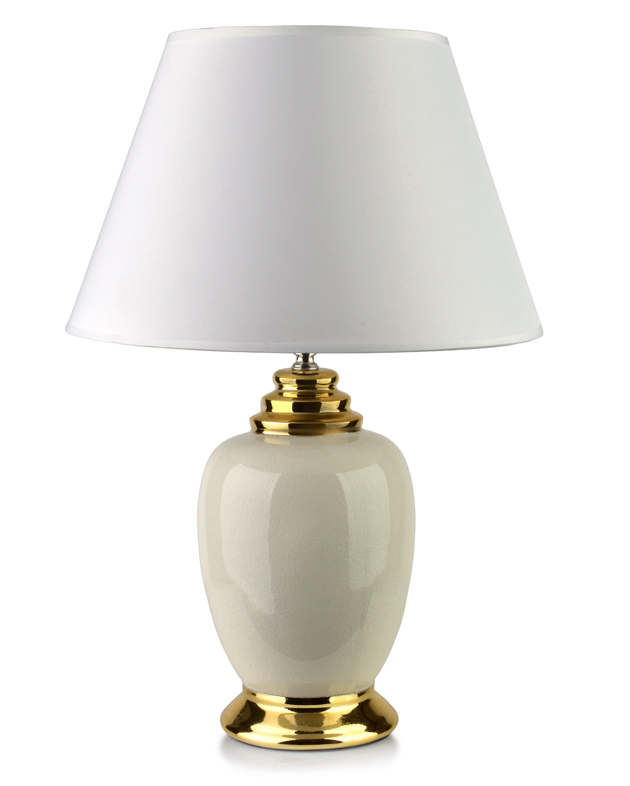 LETI GREY Lampa stołowa 14x35x51cm - Beige, Keramik (14/35/51cm) - Mondex