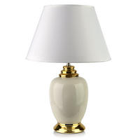 LETI GREY Lampa stołowa 14x35x51cm - Beige, Keramik (14/35/51cm) - Mondex