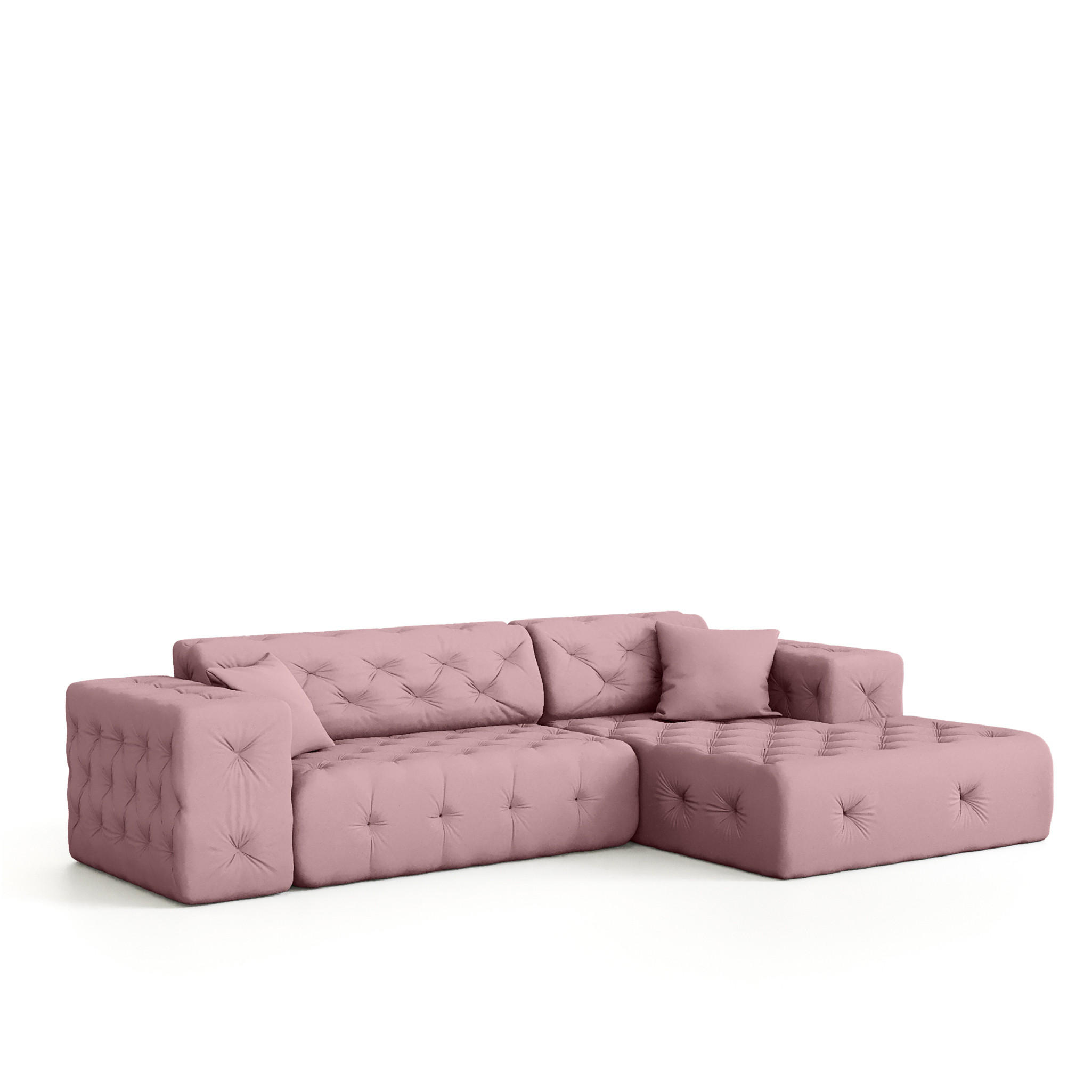 ECKSOFA Chantal - Pink, Holzwerkstoff/Textil (266/171cm) - Fun Möbel