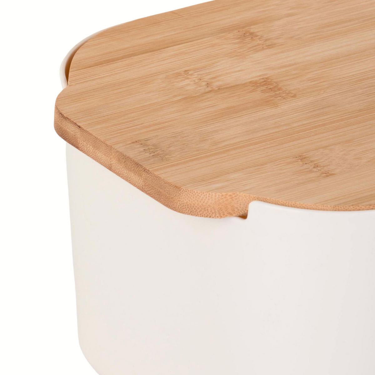 BROTKASTEN mit Bambusdeckel 33/18,5/12 cm - Weiß, Kunststoff (18.5/12/33cm) - Excellent Houseware