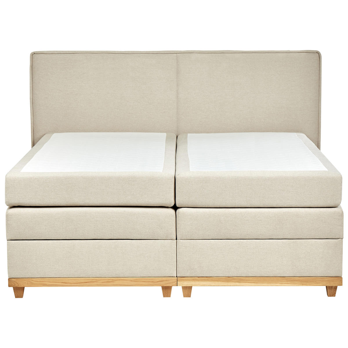 BOXSPRINGBETT 180/200cm Helles Beige Dynasty - Beige, Textil (180/200cm) - Beliani