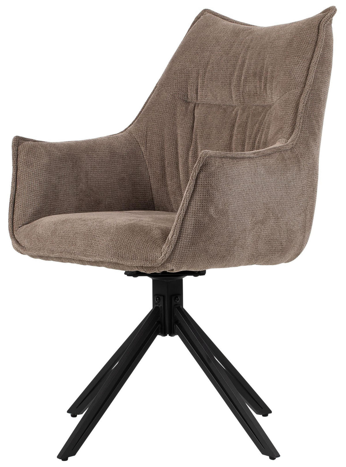 DININGSESSEL Ginosa - 4er Set - drehbar - braun - Schwarz/Braun, Textil/Metall (62/90/66cm) - bene living