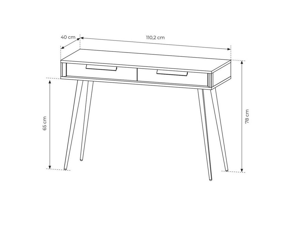 KONSOLENTISCH 110 cm Kaschmir Fabora, 2 Schubladen - Kaschmir, Holz/Metall (110/78/40cm) - Emporius