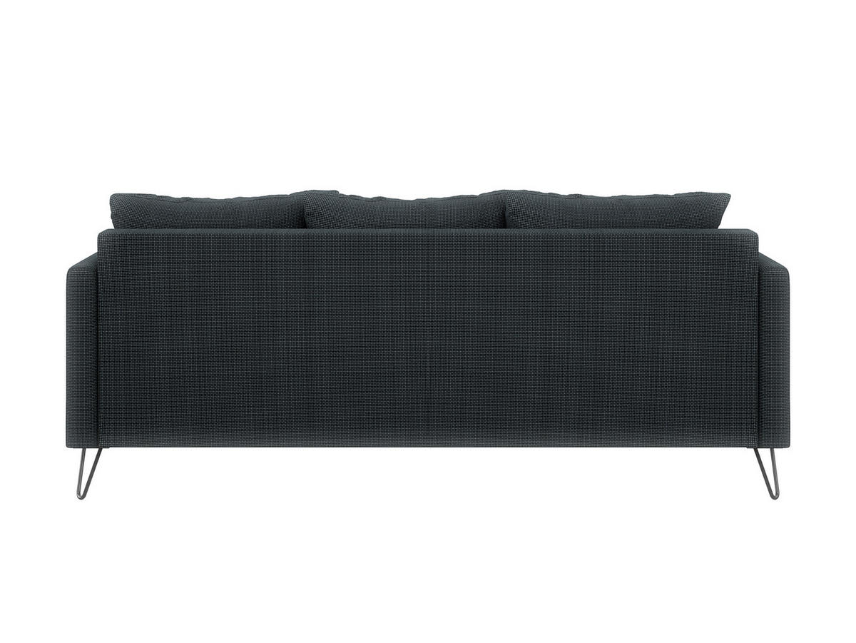 3-SITZER-SOFA Harmony Graphit Chenille - Graphitfarben/Schwarz, Textil/Metall (200/85/100cm) - S-Style Möbel