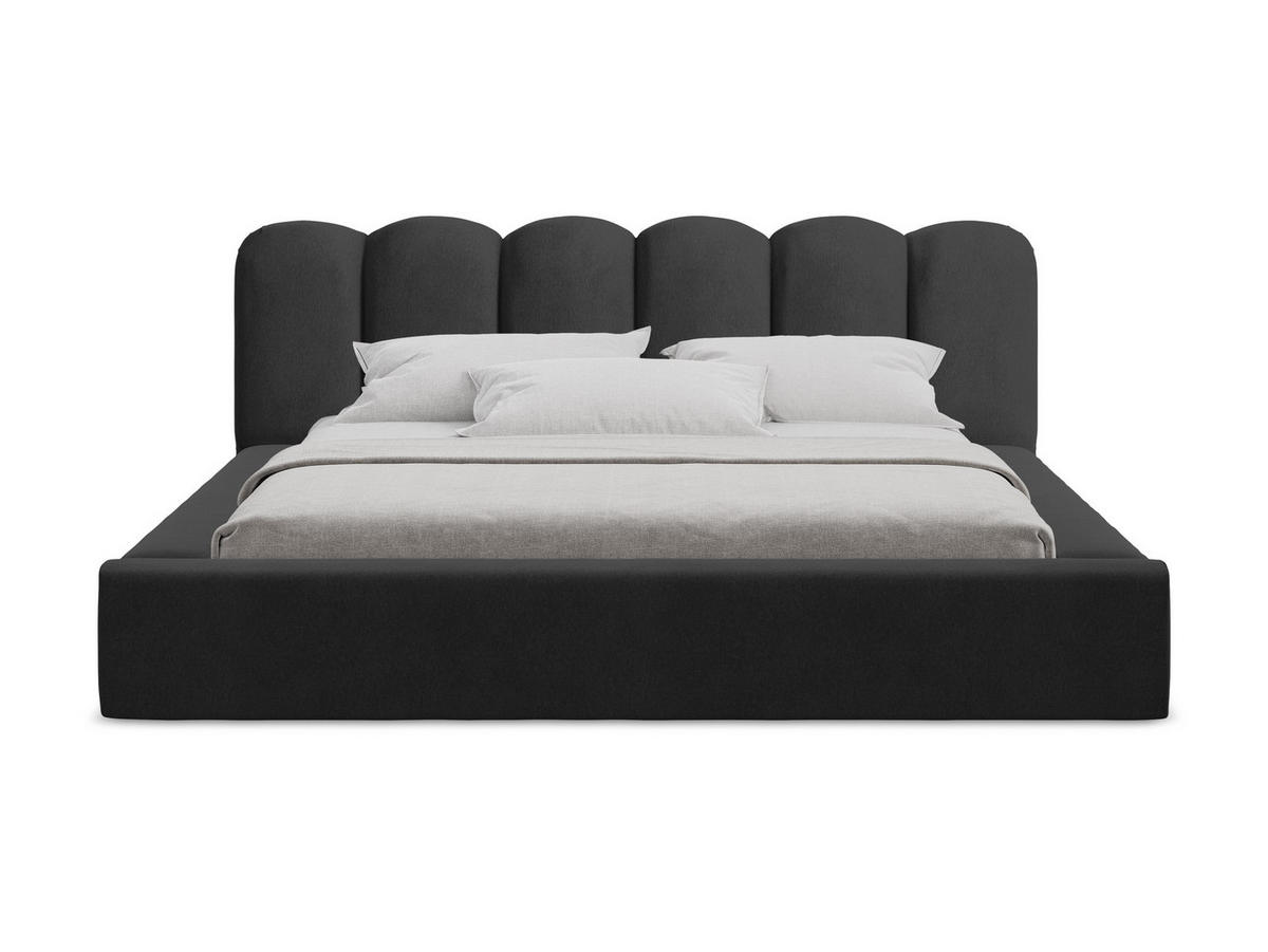POLSTERBETT mit Bettkasten und Lattenrost 180x238 Schwarz - Schwarz, Kunststoff/Textil (140/200cm) - Makamii