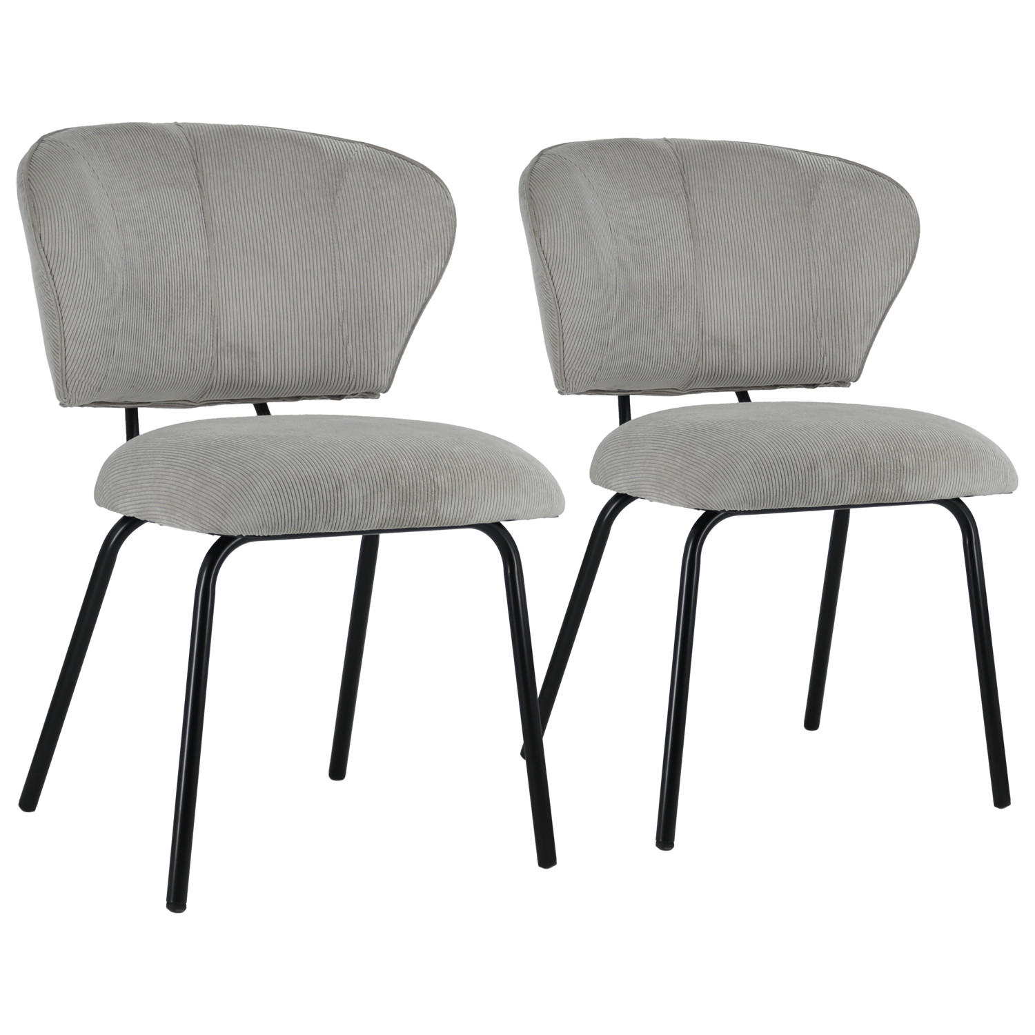 STÜHLE Nilsa Hellgrau 2er-Set - Grau, Textil (53/80/62cm) - Happy Garden