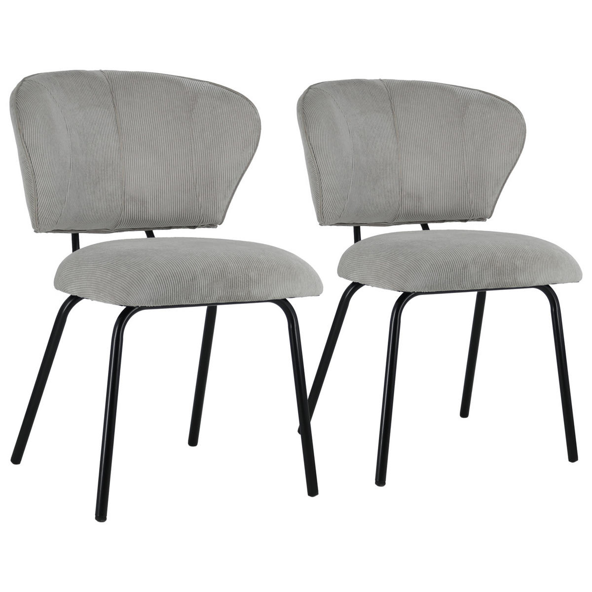 STÜHLE Nilsa Hellgrau 2er-Set - Grau, Textil (53/80/62cm) - Happy Garden