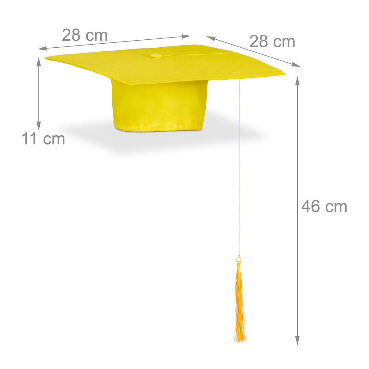 2XDOKTORHUT - Gelb, Textil (28/11/28cm) - Relaxdays