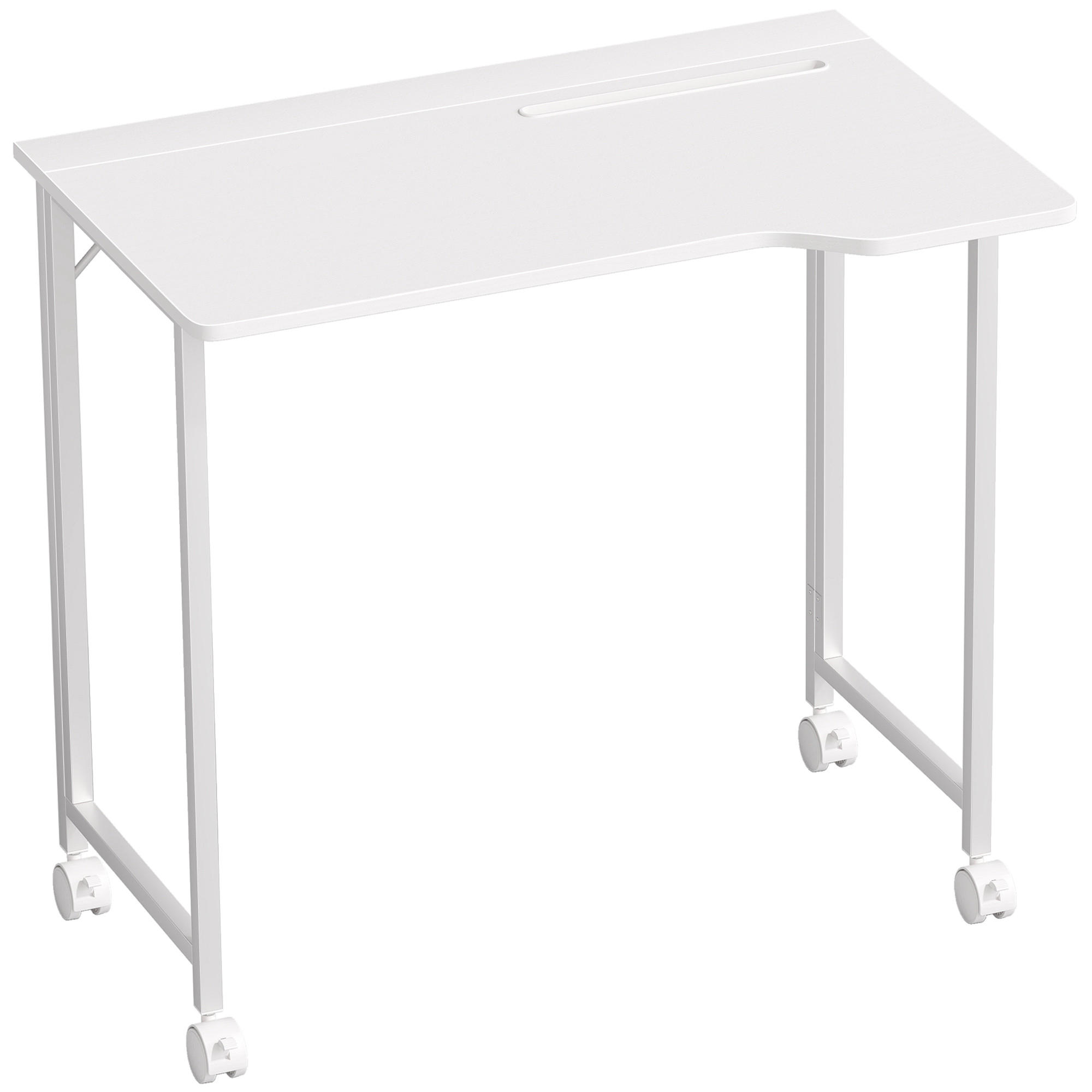 SCHREIBTISCH MDF Stahl Weiß - Weiß, Holzwerkstoff/Kunststoff (80/52/75cm) - HOMCOM
