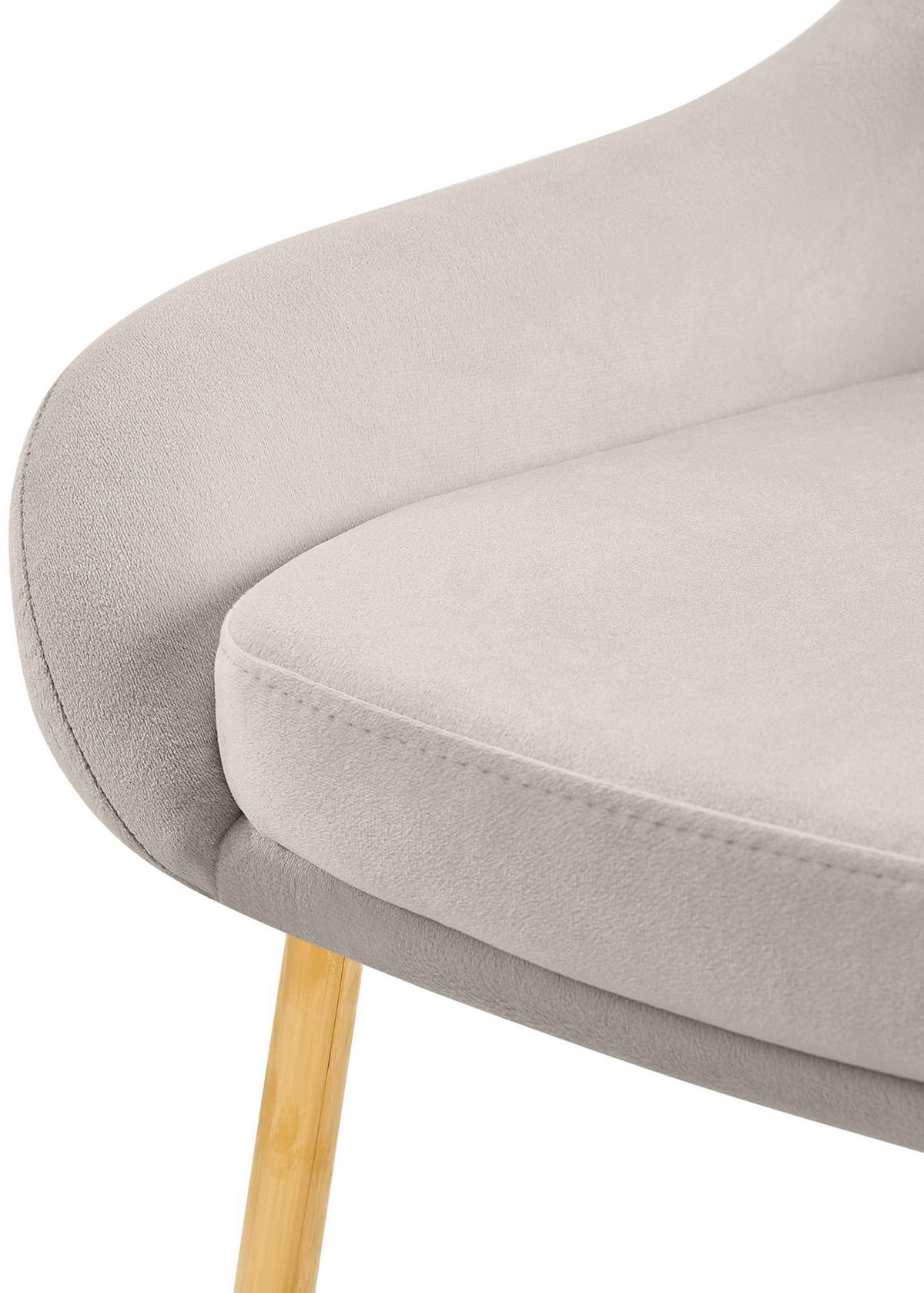 STUHL Samt Grau - Goldfarben/Grau, Textil (50/86/53cm) - CLP