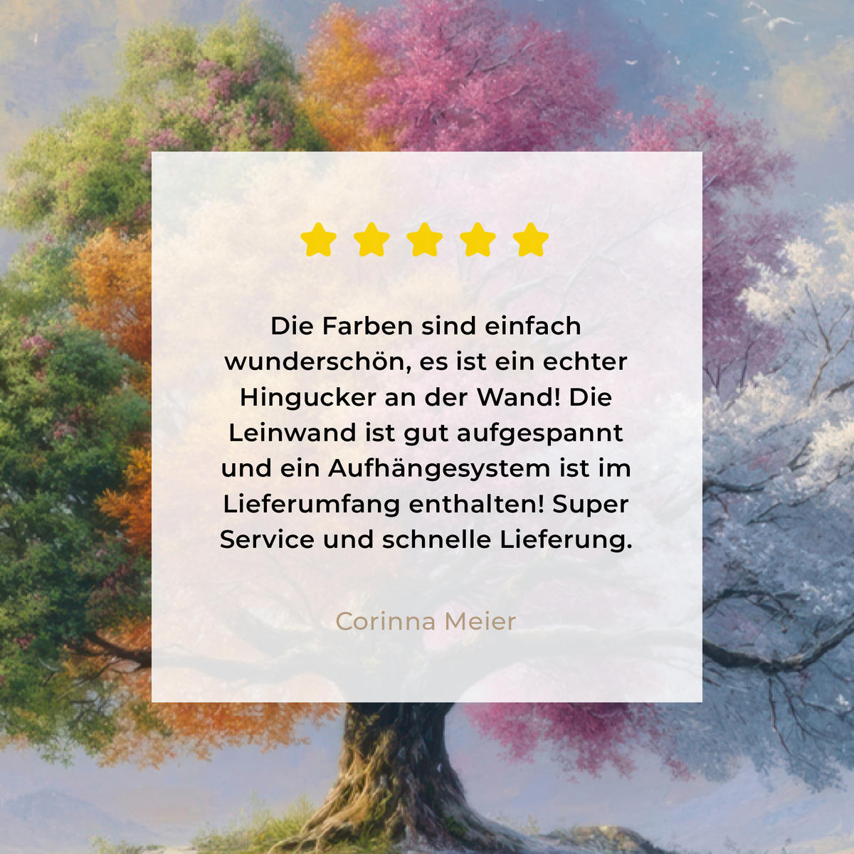 LEINWANDBILD Baum - Jahreszeiten - Winter - Landschaft Deko Groß 90x140 cm - Multicolor, Textil (90/140cm) - MuchoWow