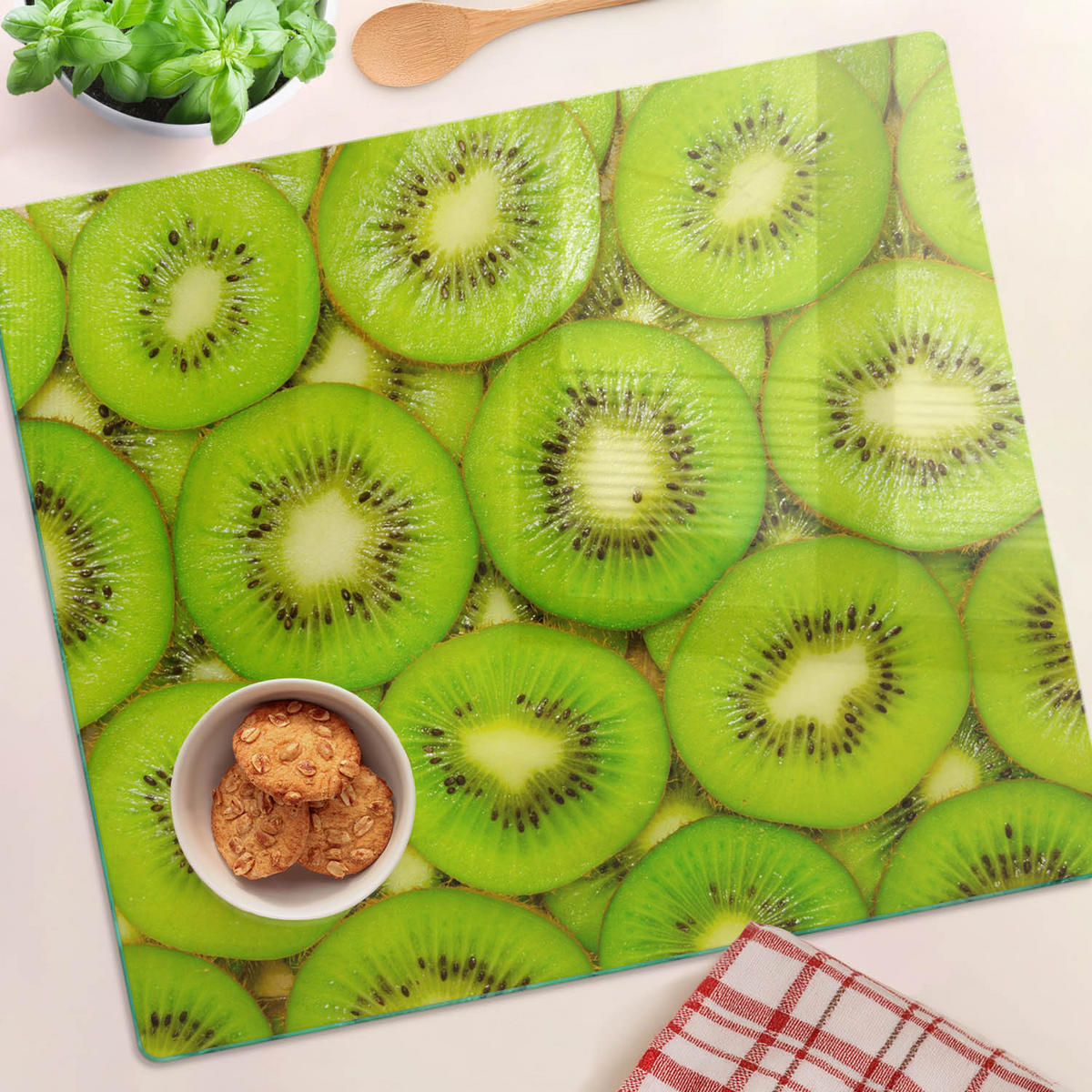 GLASPLATTE 60x52 cm Kiwi - Grün, Glas (60/0.4/52cm) - TULUP