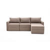 ECKSCHLAFSOFA mit Hocker - Taupe/Schwarz, Holz/Kunststoff (230/180cm) - myHomelando