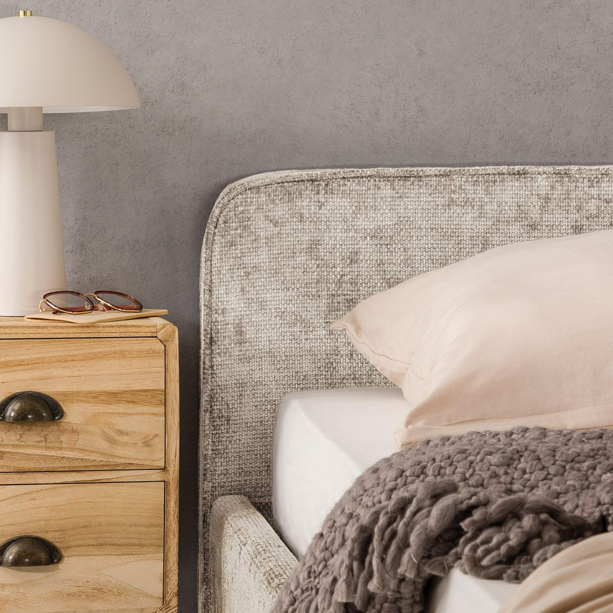 POLSTERBETT VIRETTA 140X200 CM - Hellgrau, Textil (140/200cm) - IDIMEX