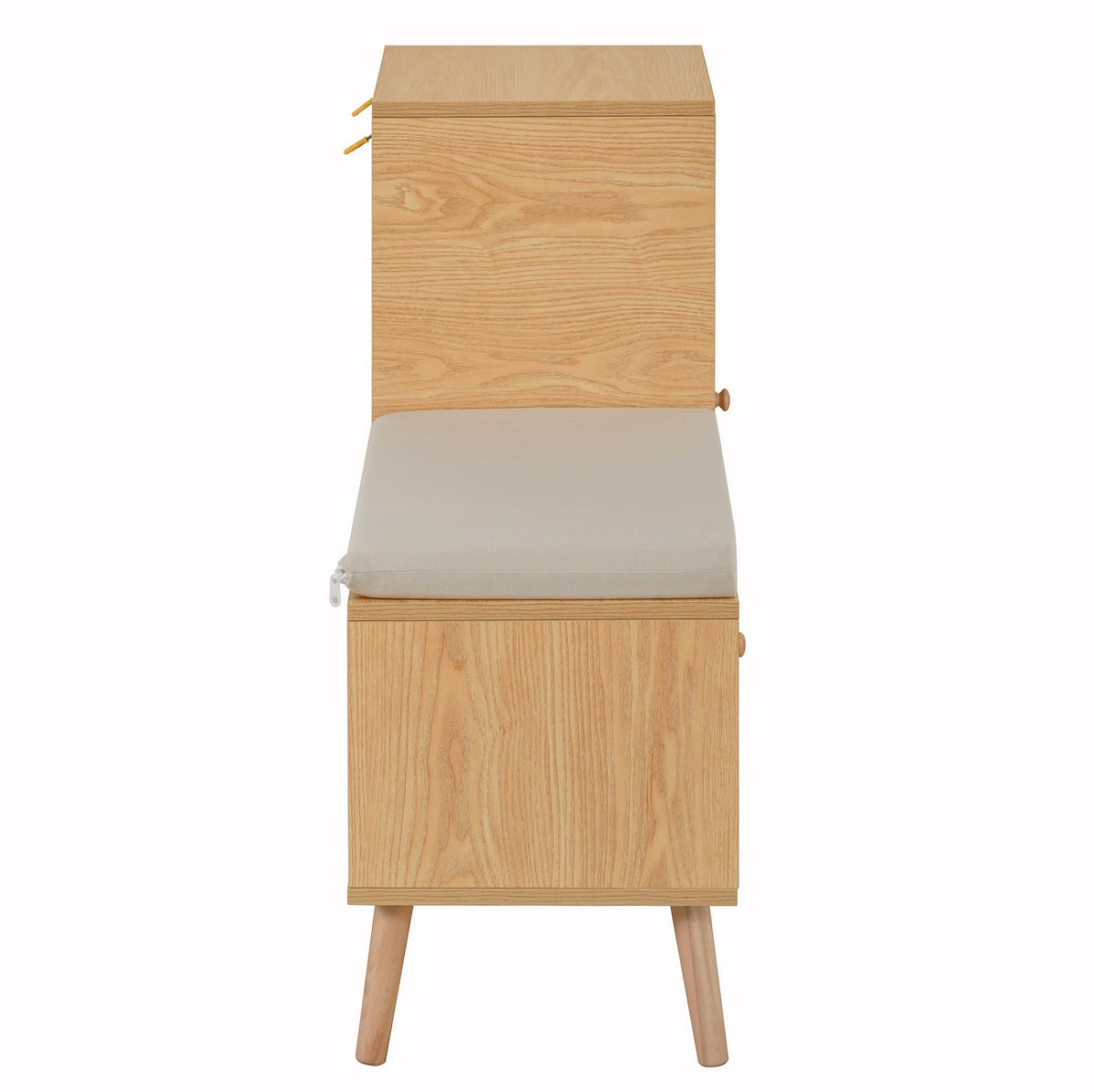 SCHUHSCHRANK aus MDF & Spanplatte 95,5x35x80,5cm in Natur mit Sitzkissen - Naturfarben, Holzwerkstoff (95.5/80.5/35cm) - Modfu