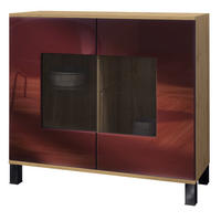 KOMMODE Grömitz Bordeaux Hochglanz - Bordeaux, Holzwerkstoff (92.5/84.5/35cm) - Vladon