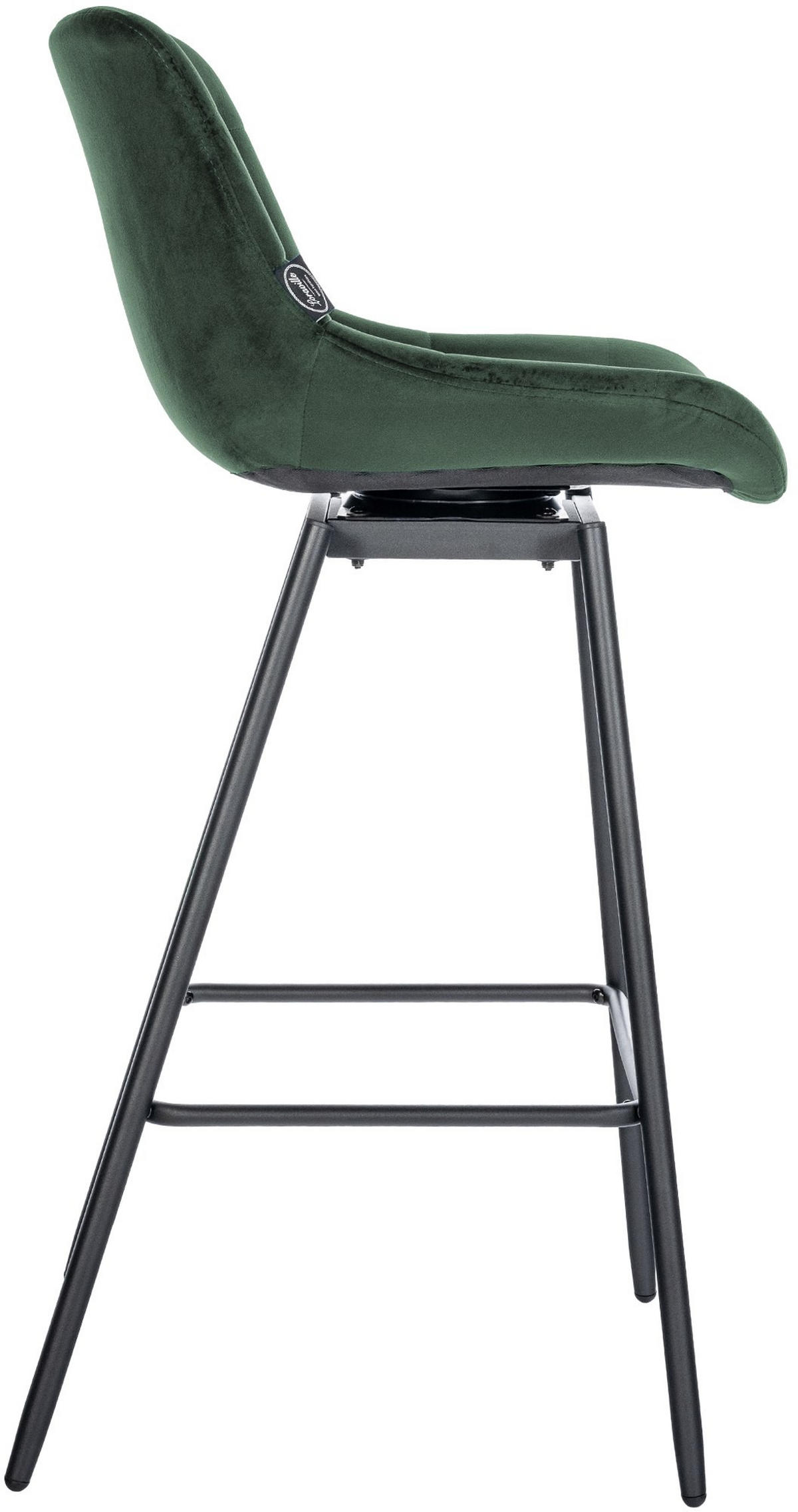 BARHOCKER Samt dunkelgrün - Dunkelgrün/Schwarz, Textil/Metall (49/105/56cm) - CLP