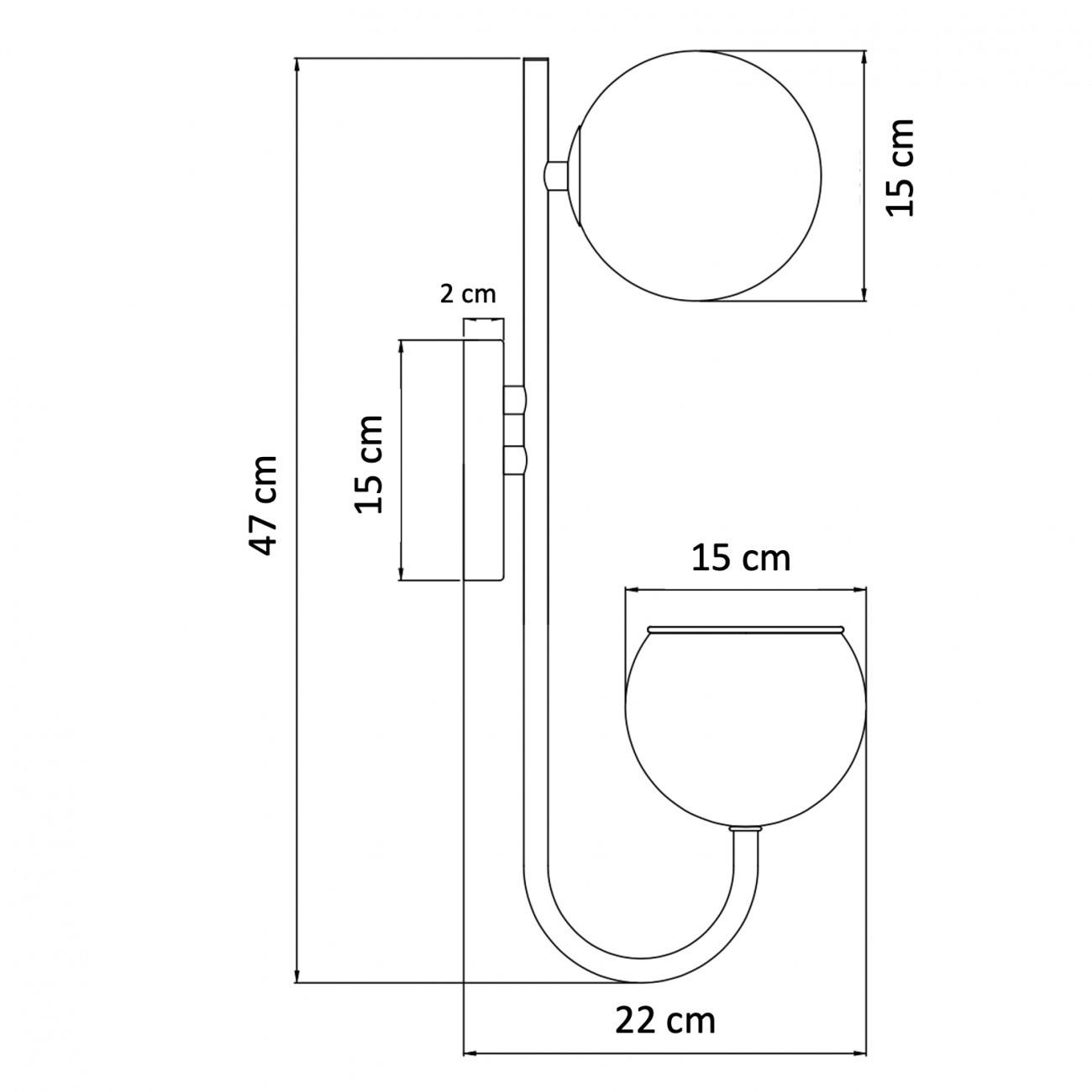 WANDLEUCHTE Florida, Schwarz und weiß, 47cm - Weiß, Glas (22/47/22cm) - KOSILUM