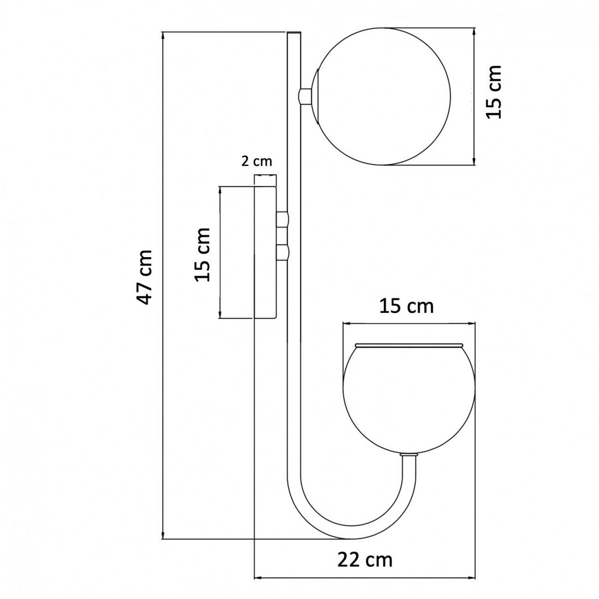 WANDLEUCHTE Florida, Schwarz und weiß, 47cm - Weiß, Glas (22/47/22cm) - KOSILUM