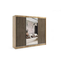 KLEIDERSCHRANK VILAN mit Spiegel - 250 cm - Eichefarben|Eiche Wotan - Eichefarben/Eiche Wotan, Holzwerkstoff (250/215/61cm) - ALTDECOR