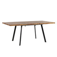 JÍDELNÍ STŮL 140-180/90/76 cm Světle hnědý, Černý Obdélníkový Harlow - světle hnědá, kompozitní dřevo (140/90/76cm) - Beliani