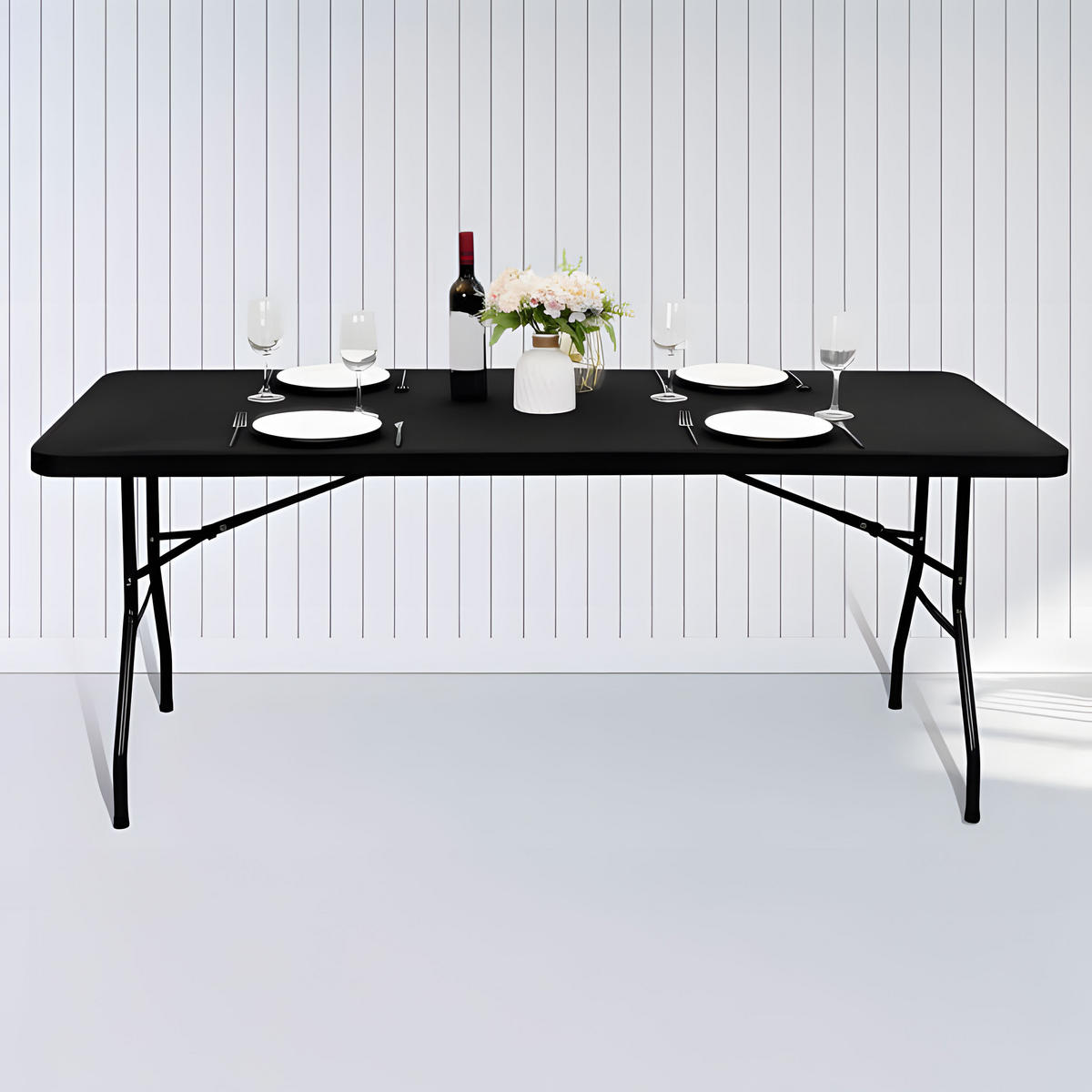 GARTENTISCH klappbar 180 x 75 cm - Schwarz, Kunststoff (180/75/74cm) - Mat-Haus