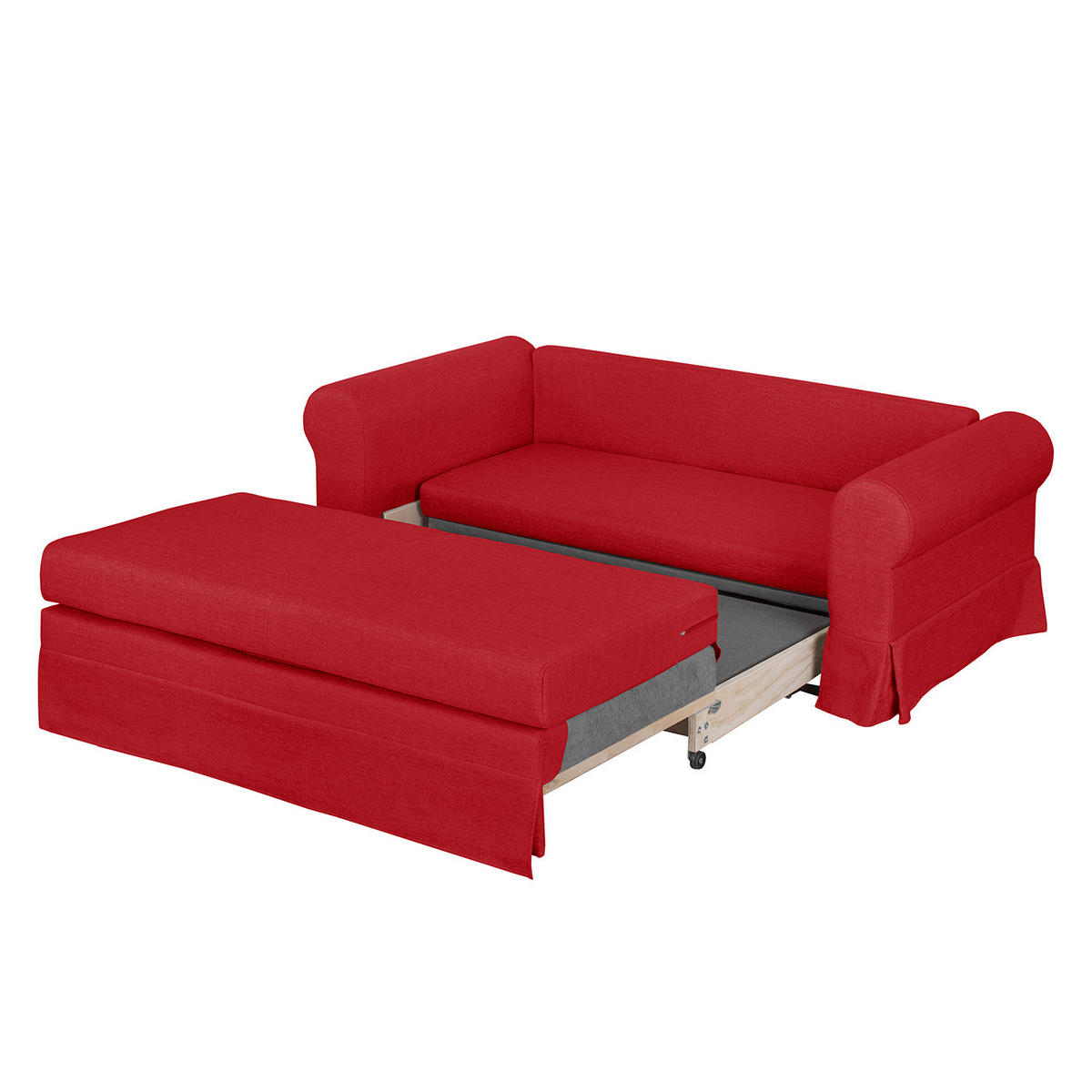 SCHLAFSOFA mit Husse - Rot, Textil (205/90/90cm) - home24
