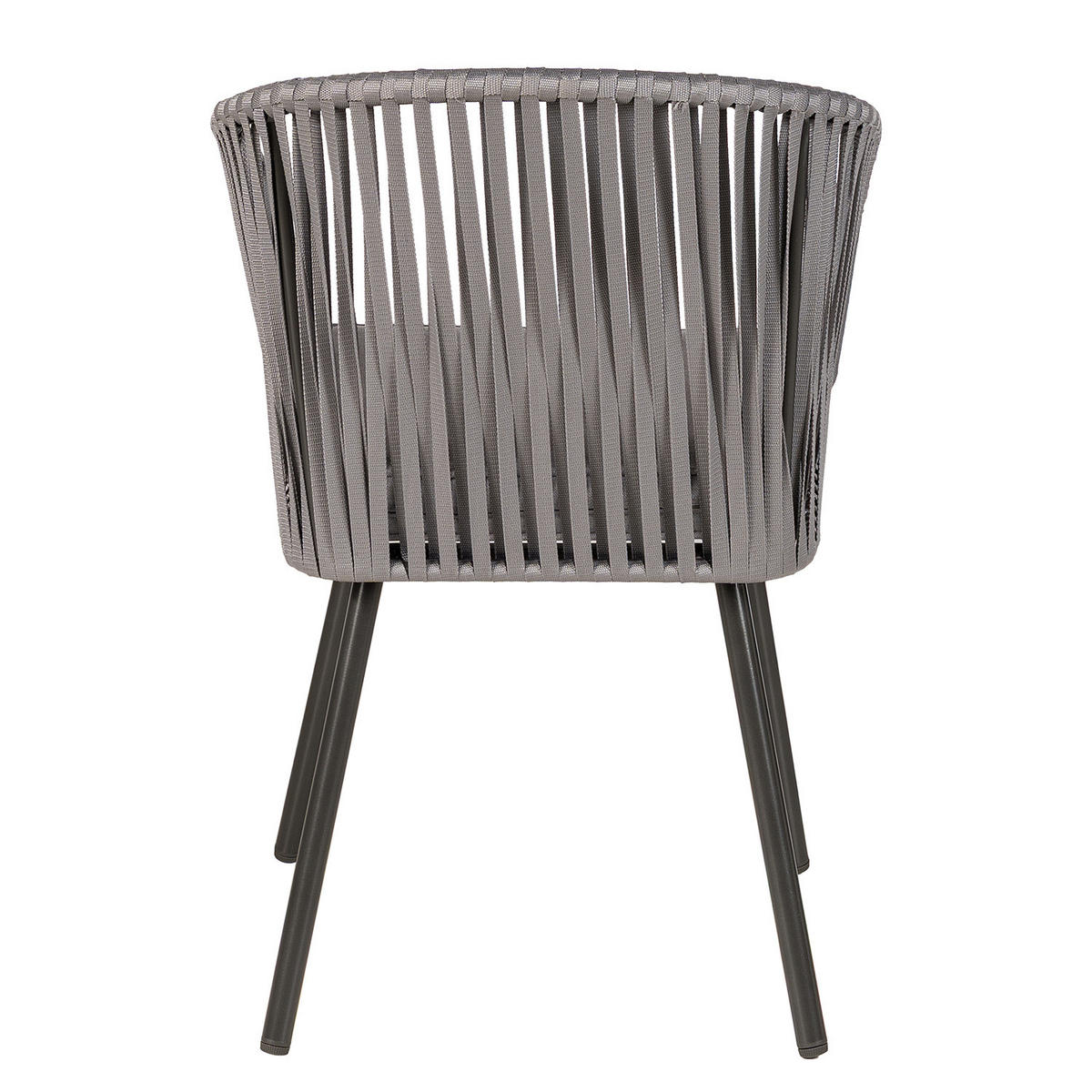 GARTENSTUHL - Stahl / Polyester - 2er-Set - Hellgrau, Textil/Metall (56/79/62cm) - home24