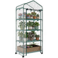 MINI-GEWÄCHSCHAUS DE-05706 Mit 4 Regalfächern Transparent - Transparent, Kunststoff/Metall (50/165/69cm) - ComfortXL