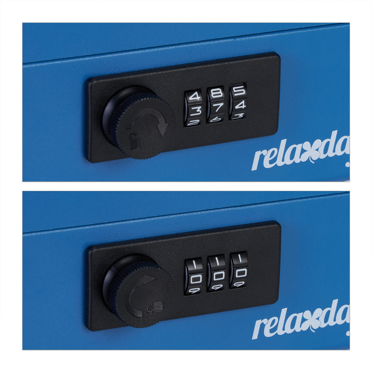 GELDKASSETTE - Blau, Kunststoff/Metall (20/8.5/17cm) - Relaxdays