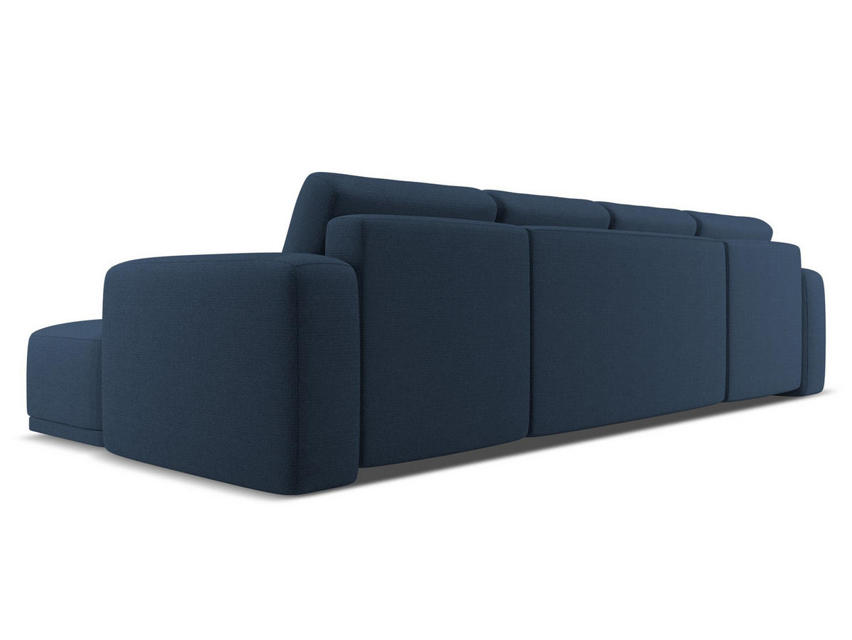 WOHNLANDSCHAFT Chenille Stoff Blau - Blau/Schwarz, Kunststoff/Textil (333/91/160cm) - Makamii