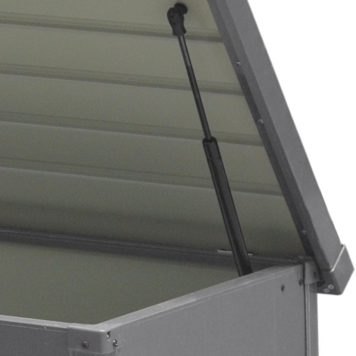 GARTENBOX Kissenbox Auflagenbox 350L aus Metall in Grau in AußenGarten abschließbar 120 x 61 x 63 cm 22 kg - Grau, Metall (120/63/61cm) - Livingandhome