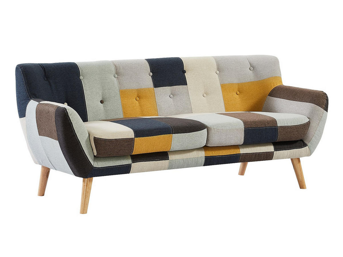 COUCHGARNITUR mit Sessel - 4 Personen - stoff - mehrfarbig Serti - Multicolor, Holz/Textil (188/81/80.5cm) - Vente-Unique