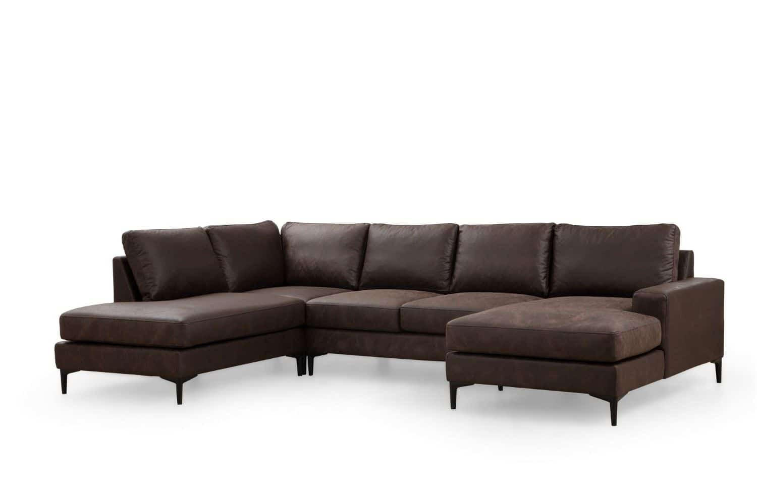 myHomelando Wohnlandschaft Dunkelbraun 314x90x200 cm