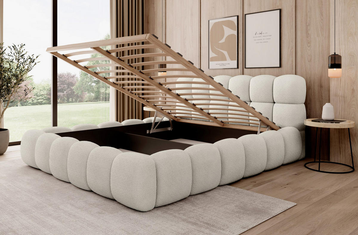 POLSTERBETT Isny 160x200 cm, Beige - Beige, Textil (160/200cm) - Fedve