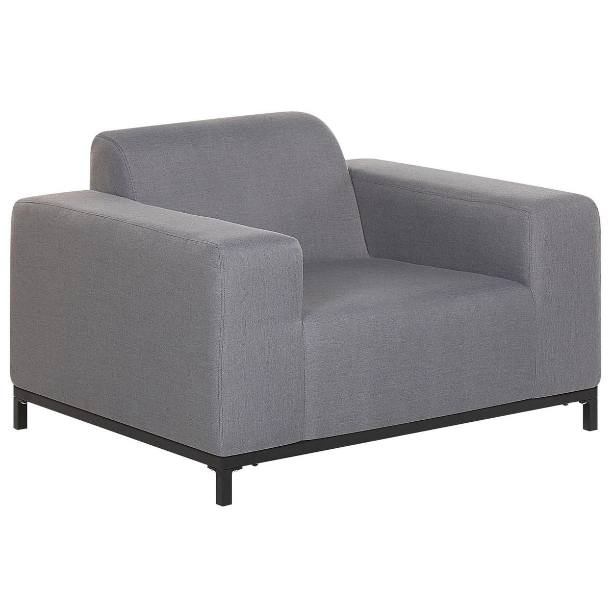 LOUNGE SET 5-Sitzer grau/schwarzes Gestell Rovigo - Schwarz/Grau, Textil - Beliani