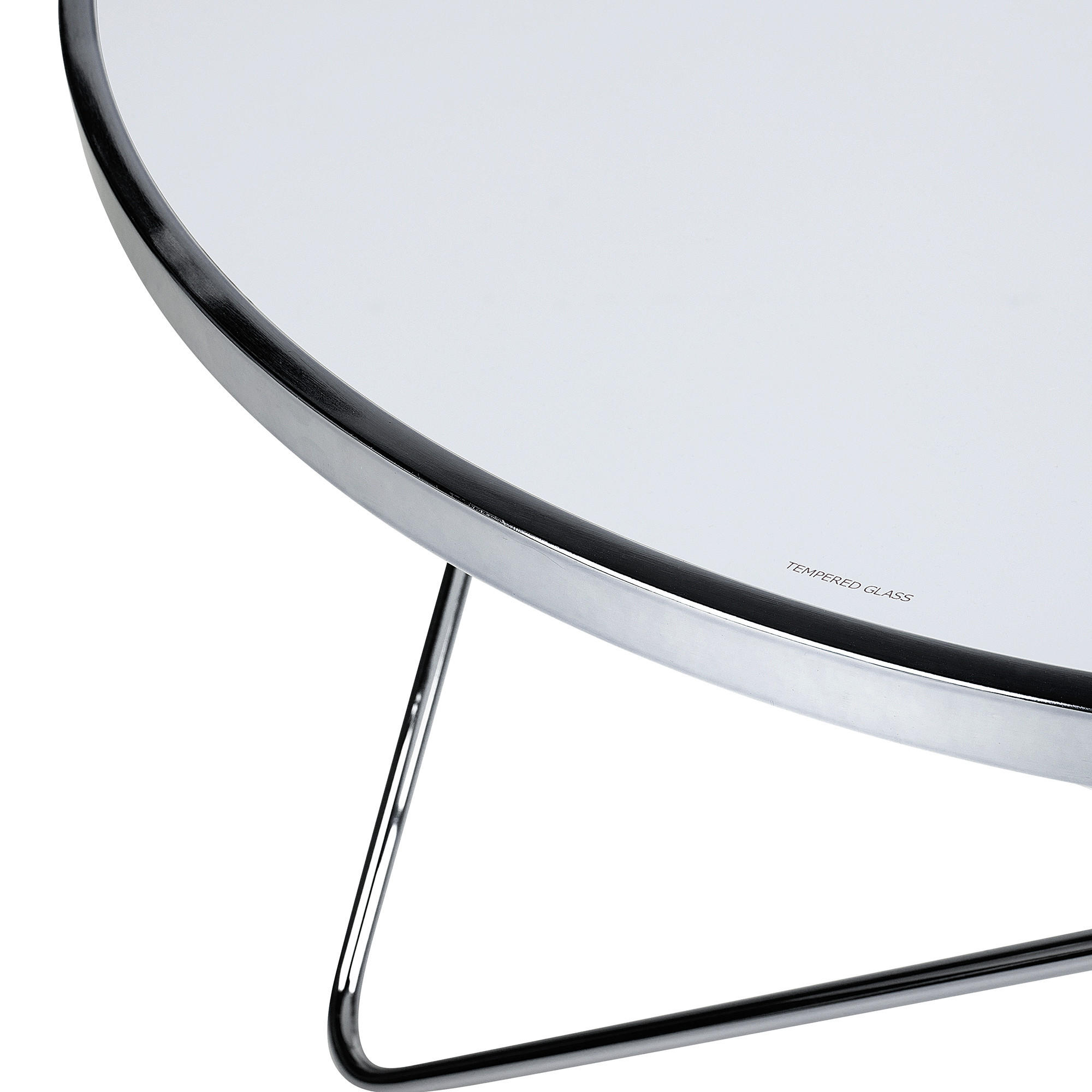 COUCHTISCH weiß/silber 80 cm MERIDIAN Meridian - Silberfarben/Weiß, Glas (80/80/40cm) - Beliani