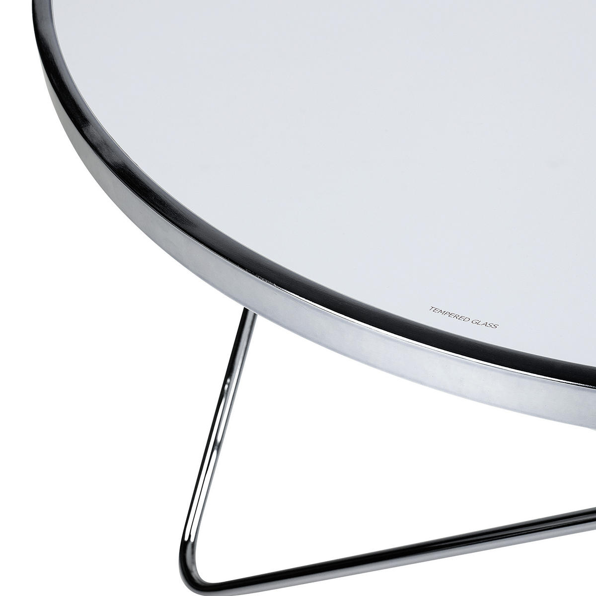 COUCHTISCH weiß/silber 80 cm MERIDIAN Meridian - Silberfarben/Weiß, Glas (80/80/40cm) - Beliani