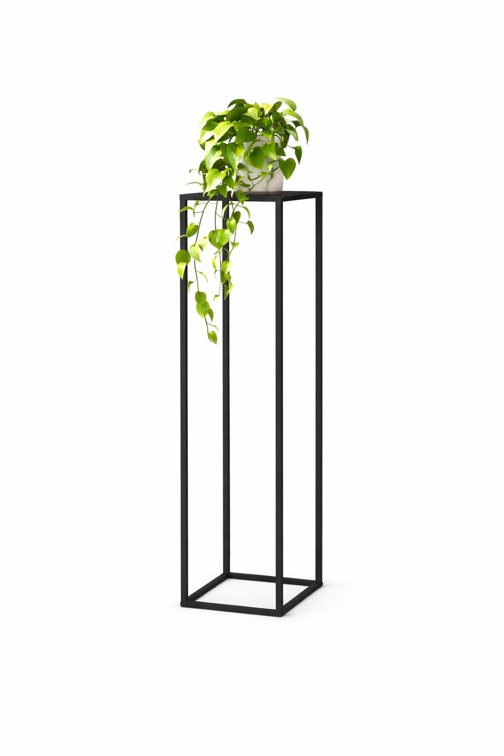 PFLANZENSTÄNDER Metall Schwarz Eckig 100 cm Hoch - Schwarz, Metall (30/100/30cm) - DanDiBo