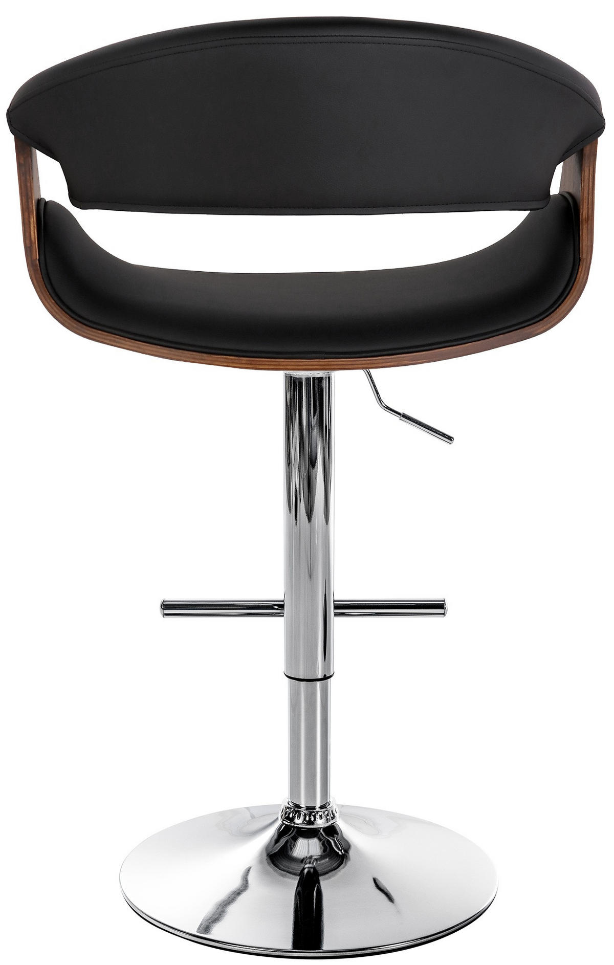 BARHOCKER Lederlook Schwarz - Schwarz, Textil/Metall (60/95/52cm) - CLP