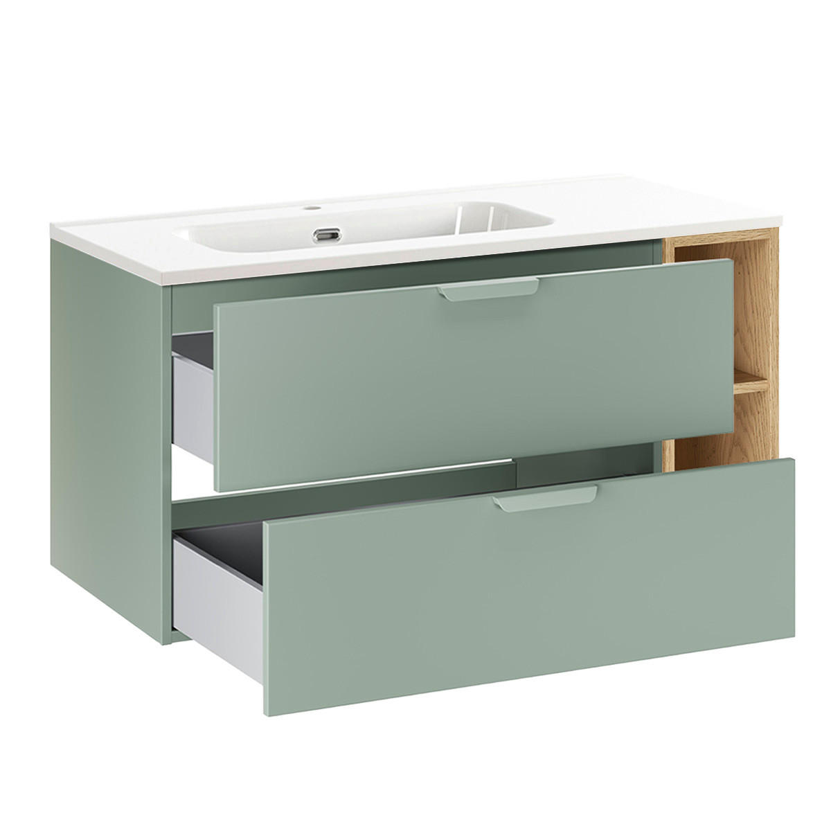 WASCHTISCH 101cm Oria Grün - Grün, Holzwerkstoff (101/50/46cm) - Petits-meubles