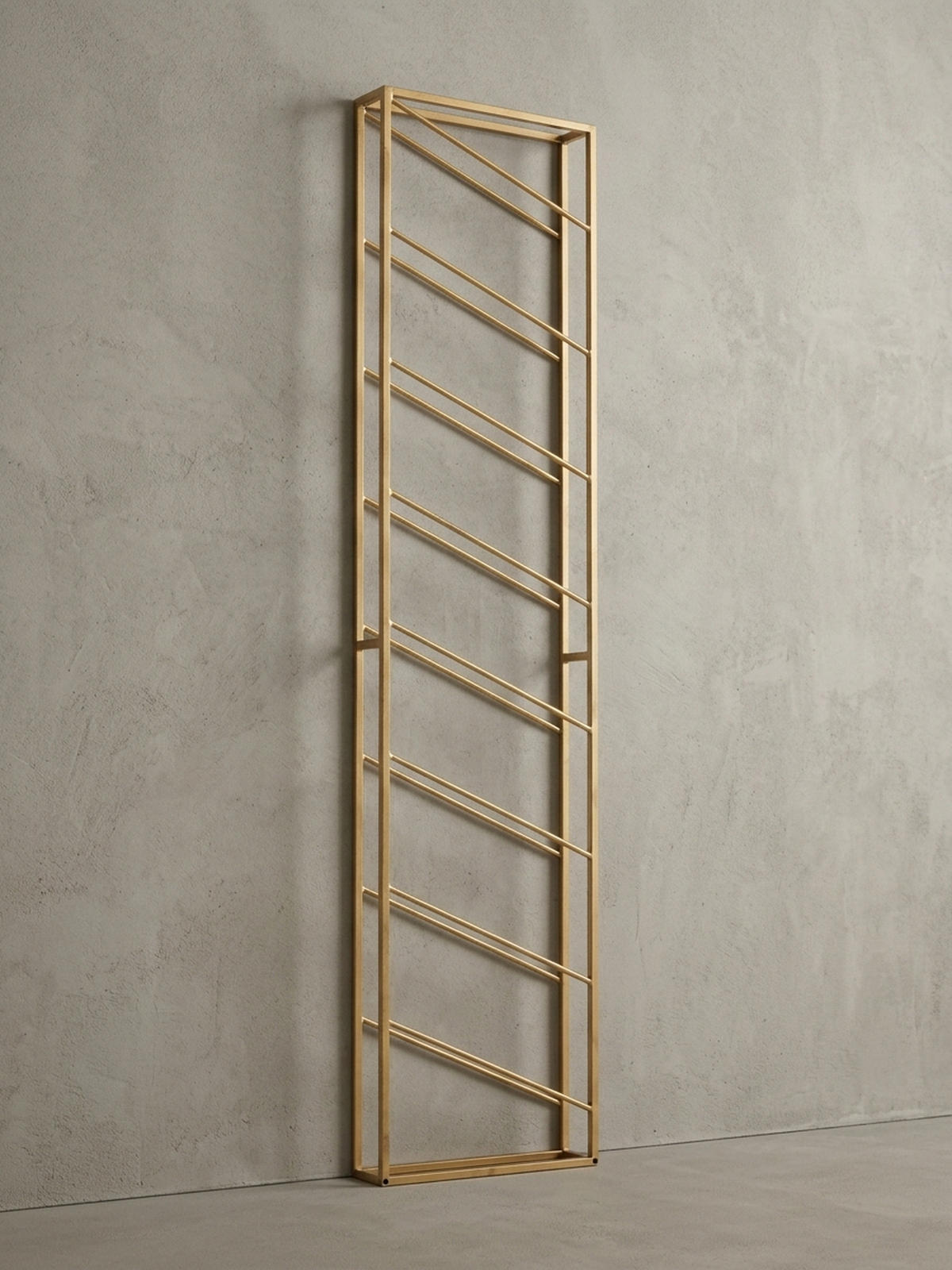 WEINREGAL STILVIN Eisen Pulverbeschichtet Wandmontage Handgefertigt, Gold 36x8x150 cm - Goldfarben, Metall (36/150/8cm) - KADIMA DESIGN