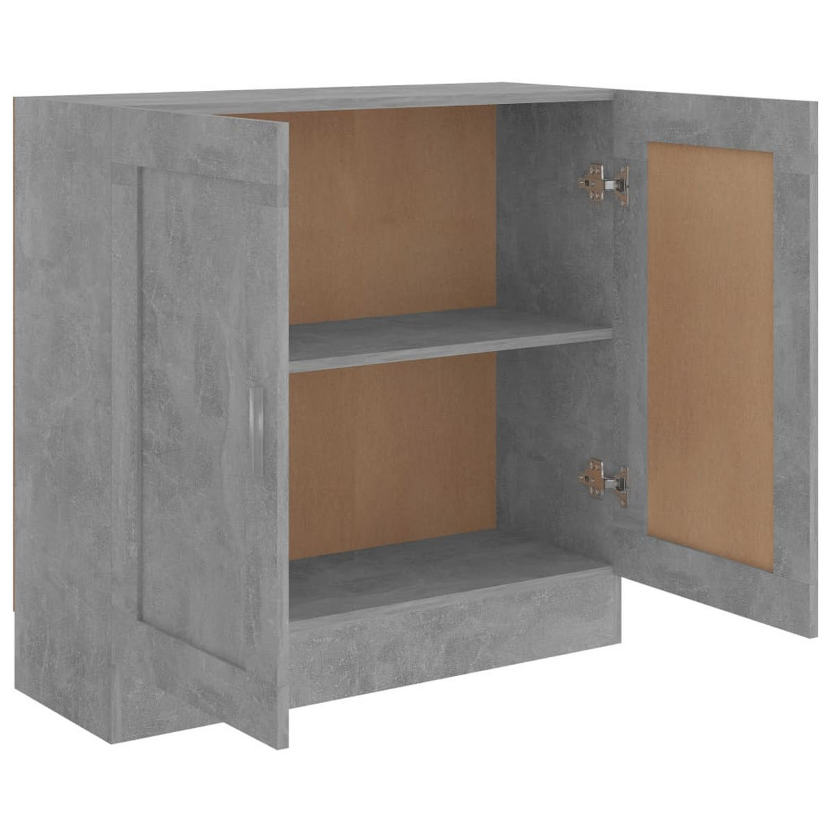 BÜCHERSCHRANK mit 2 Fächern, 2 Türen 82,5/30,5/80 cm aus Holzwerkstoff Betongrau - Hellgrau, Holz (82.5/80/30.5cm) - vidaXL