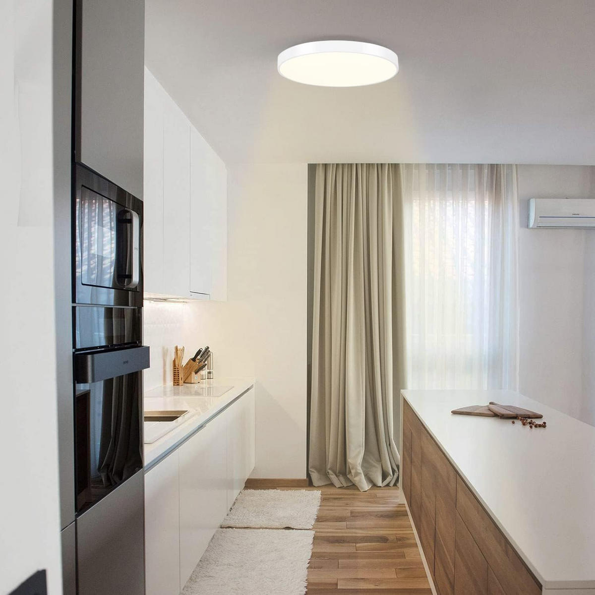 DECKENLEUCHTE Cassiopeia 21/21/5.7 cm - Weiß, Kunststoff (21/21/5.7cm) - ZMH