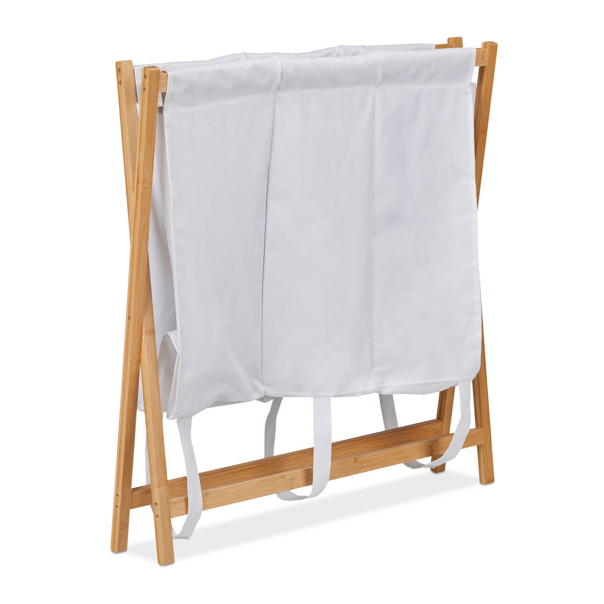WÄSCHEKORB - Multicolor, Holz/Textil (74/71/42cm) - Relaxdays