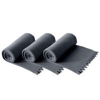 FLEECEDECKE WAVE 3er Set grau 120/160 cm Wellenrand Anti-Pilling - Grau, Textil (120/160cm) - wometo