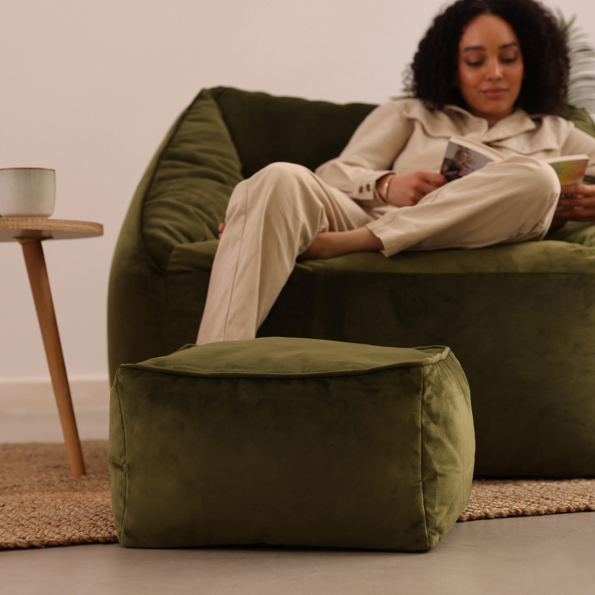 SITZPOUF Amara - Waldgrün/Grün, Kunststoff (42/24/42cm) - icon