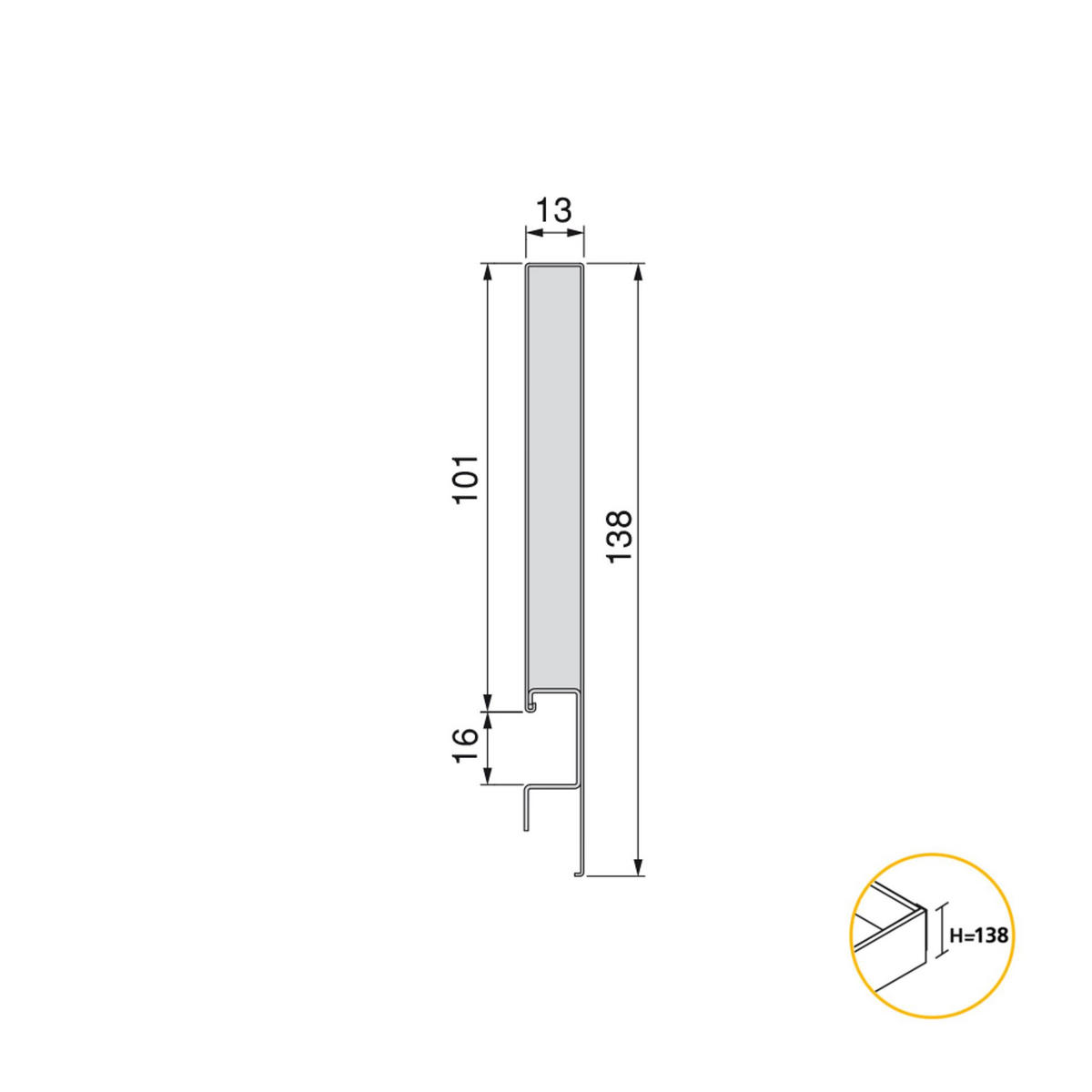 AUSSENSCHUBLADE Concept 30Kg Höhe 138mm, Tiefe 300mm, Stahl, Anthrazitgrau - Anthrazit, Metall (23/6/32cm) - EMUCA