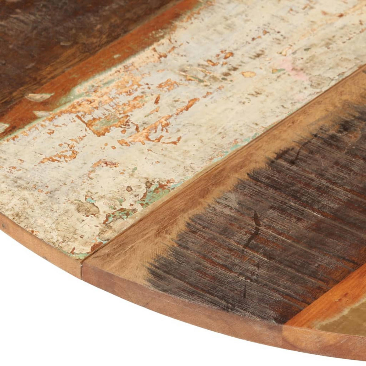 TISCHPLATTE Rund 70 Cm 15-16 Mm Altholz Massiv - Braun, Holz (70/70/1.6cm) - vidaXL