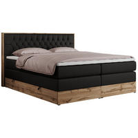 BOXSPRINGBETT AMORE KING 180/200 Schwarz Kunstleder - H3 - Schwarz, Holz/Textil (180/200cm) - MKS